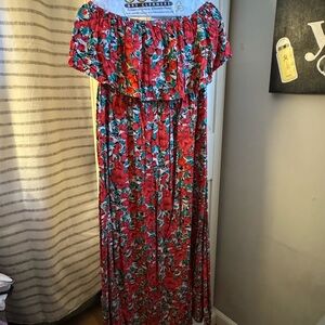 Floral Off-Shoulder Maxi Dress
